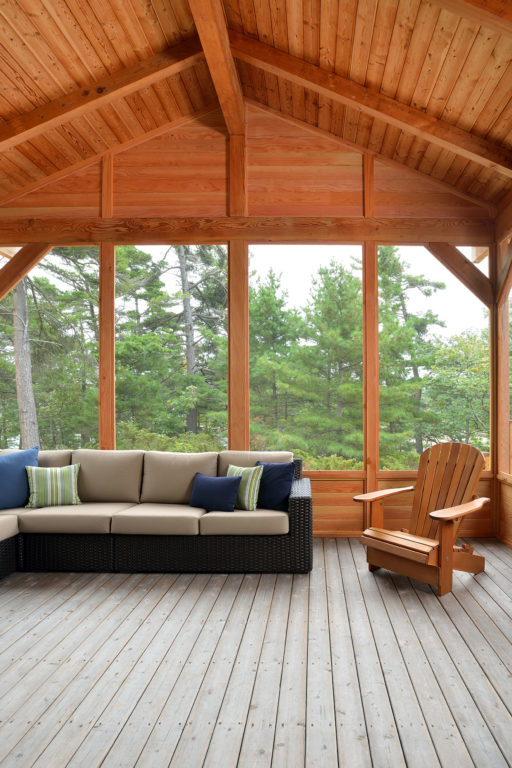 Georgian Bay Island Screened In Porch Interior